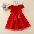 Red kid vestuário baby girl vestido de festa vestido de menina de flor para 3-7years meninas velhas roupas vestidos